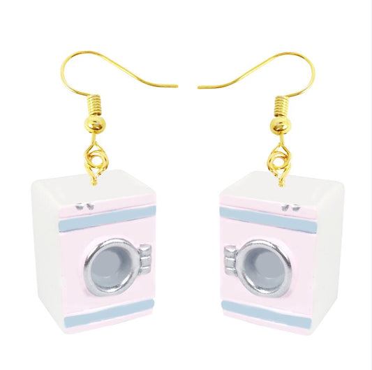 Retro Washing Machine Drop Earrings Cartoon Art Women Party Jewelry Ear Fashion