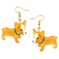 White Mark Dog Drop Earrings Cartoon Art Women Party Jewelry Ear Fashion Pendant