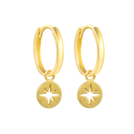 Star Disc Piercing Cartilage Earrings Women Girl Fashion Trendy Jewelry