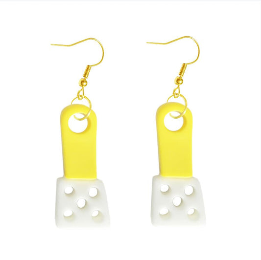 Yellow Spatula Drop Earrings Cartoon Art Women Party Jewelry Ear Fashion Pendant