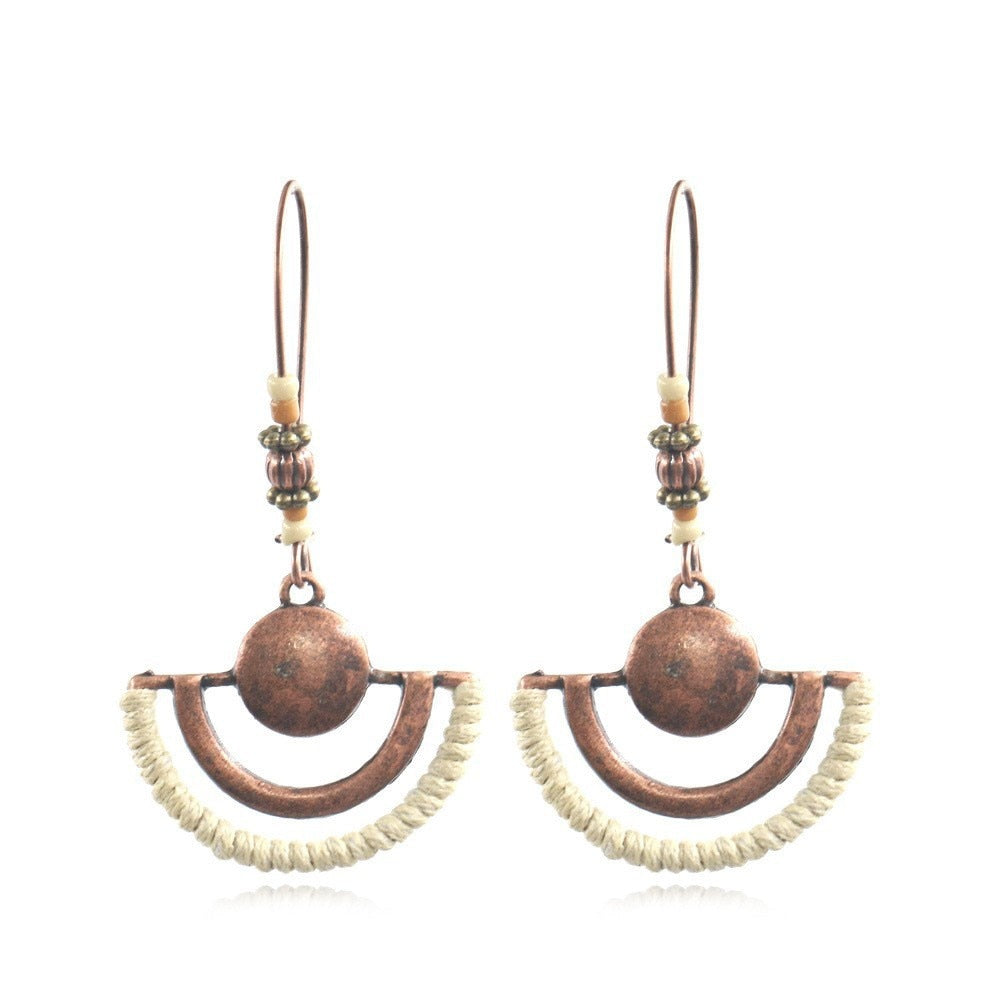 Ivory Beads Bronze Drop Charm Earrings For Women Girl Fashion Modern Jewelry