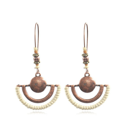 Ivory Beads Bronze Drop Charm Earrings For Women Girl Fashion Modern Jewelry