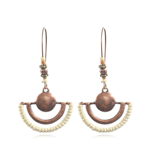 Ivory Beads Bronze Drop Charm Earrings For Women Girl Fashion Modern Jewelry