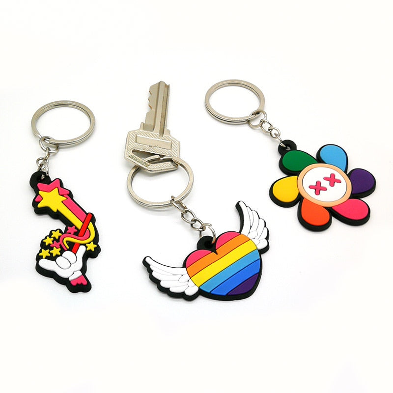 13 Styles Fun Design Party Keychain Cartoon Creative Gift Key Holder Keyring