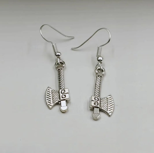 Textured Metal Axe Drop Earrings Women Party Wedding Jewelry Dangle Gifts