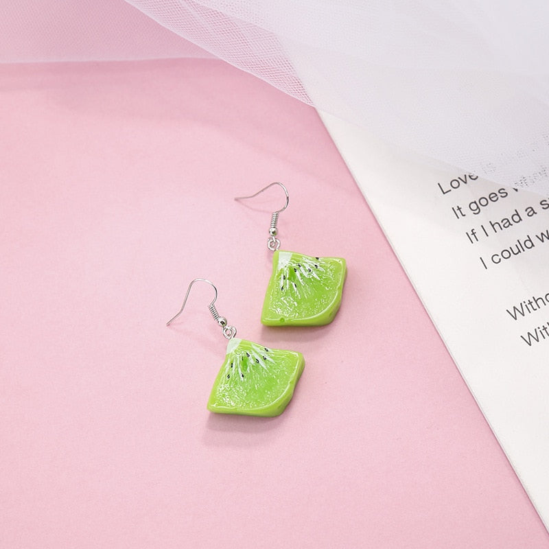 Kiwi Dangle Earrings Fashion Party Girls Pendant Earrings Women Jewelry