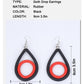Red Black Rubber Dangle Earrings Fashion Party Girls Pendant Earrings Women