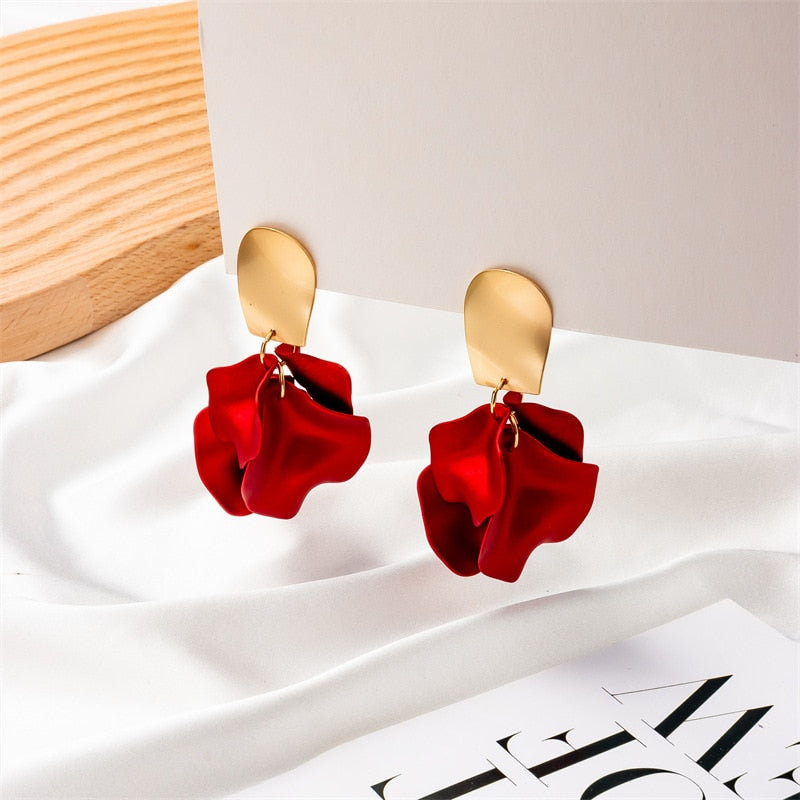 36 Styles Flower Acrylic Petals Dangle Earrings Women Travel Fashion Cartoon