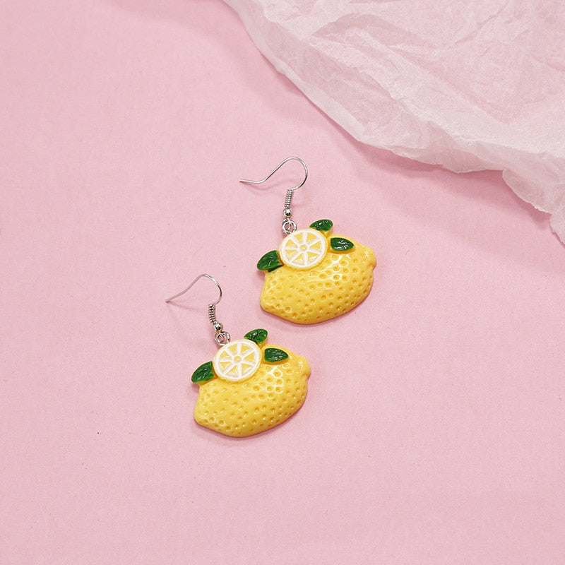 20 Styles Funny Design Fruits Animals Dangle Earrings Fashion Party Girls