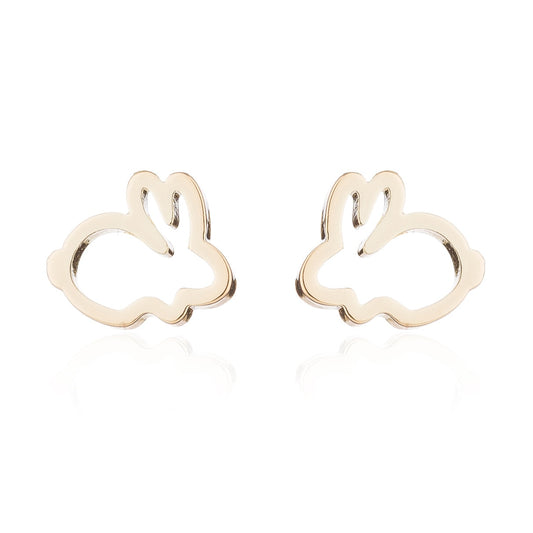 Rabbit Stainless Steel Stud Earrings for Women Animal Jewelry Earrings Female