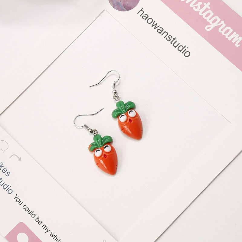 Carrot Dangle Earrings Fashion Party Girls Pendant Earrings Women Jewelry