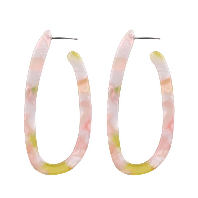 Light Pink Acrylic Drop Earrings Cartoon Art Women Party Jewelry Ear Fashion