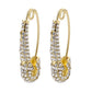 26 Styles 1Pc/1Pair Rhinestone Crystal Safety Pin Heart Hoop Dangle Earrings