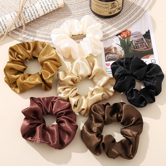 6 Colors Women Scrunchie Elastic Multicolor Hair Band Ponytail Holder Headband