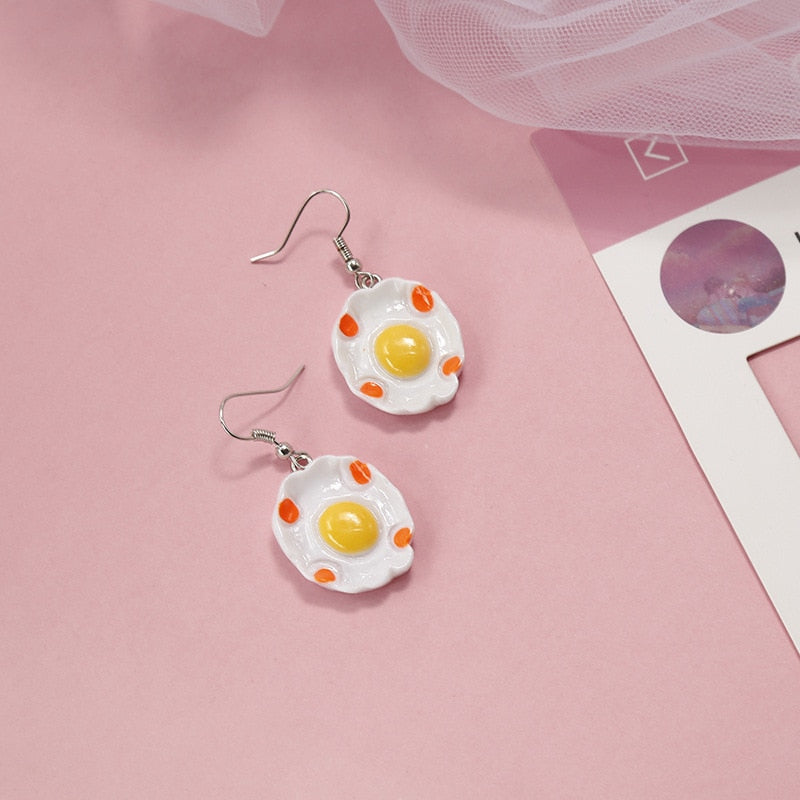 Poached Egg Dangle Earrings Fashion Party Girls Pendant Earrings Women Jewelry