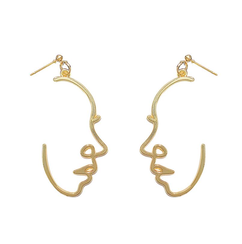 22 Styles Girl Face Abstract Line Drop Earrings Women Party Wedding Jewelry