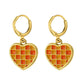 29 Styles Checkerboard Heart Lock Dangle Earrings Fashion Party Girls Pendant