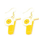 Lemonade Drop Earrings Cartoon Ear Pendants Accessories Women Art Jewelry