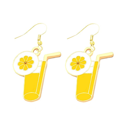 Lemonade Drop Earrings Cartoon Ear Pendants Accessories Women Art Jewelry