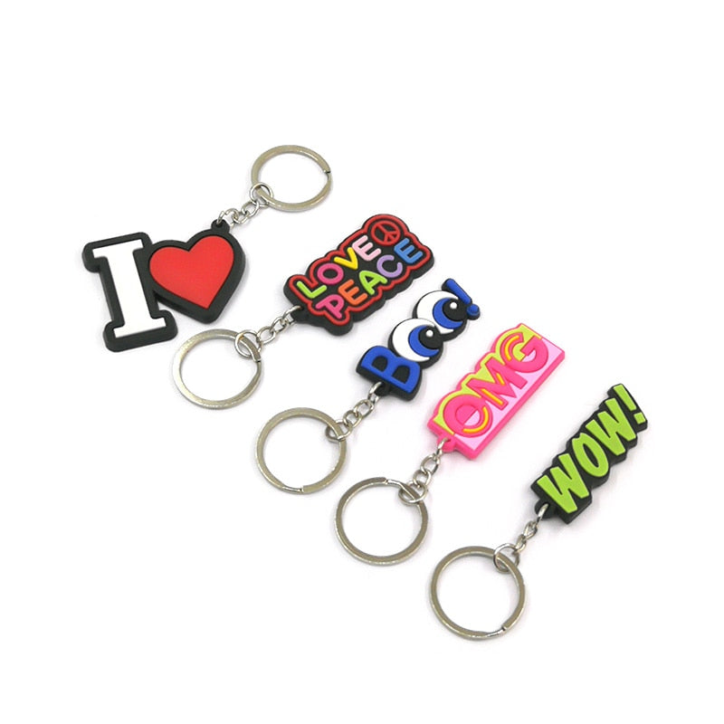 5 Styles Cool Sign Keychain Party Gift Cute Keyring Cartoon DIY Jewelry Souvenir