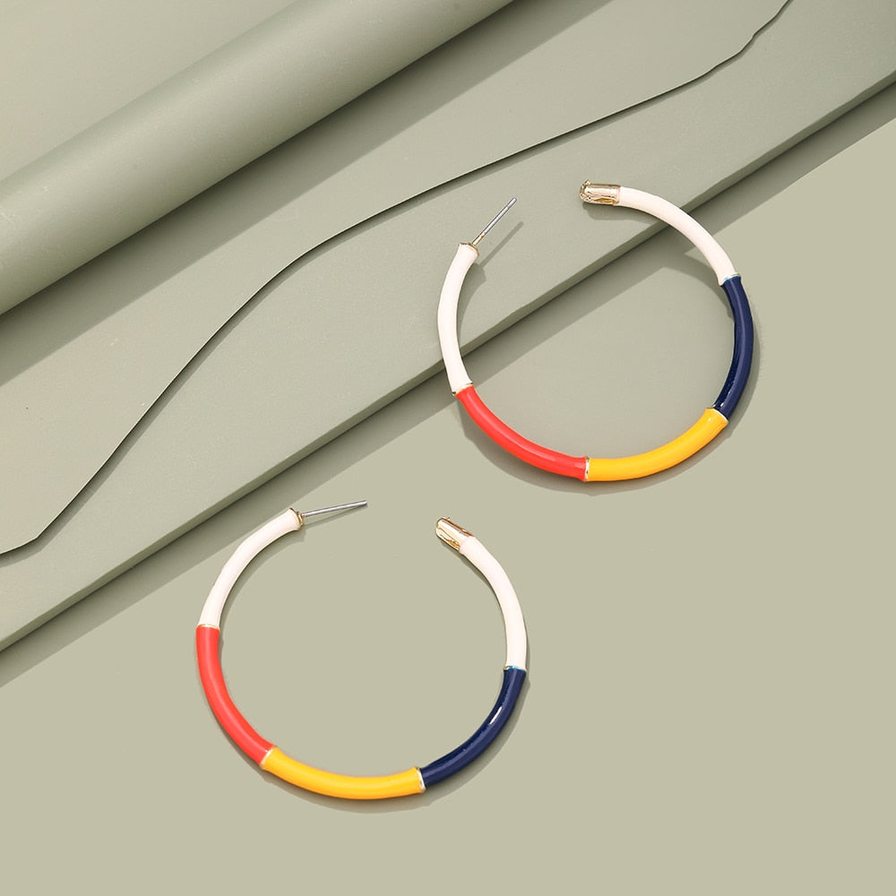 Multiple Colour Hoop Earrings Women Girl Party Gift Fashion Ear Jewelry