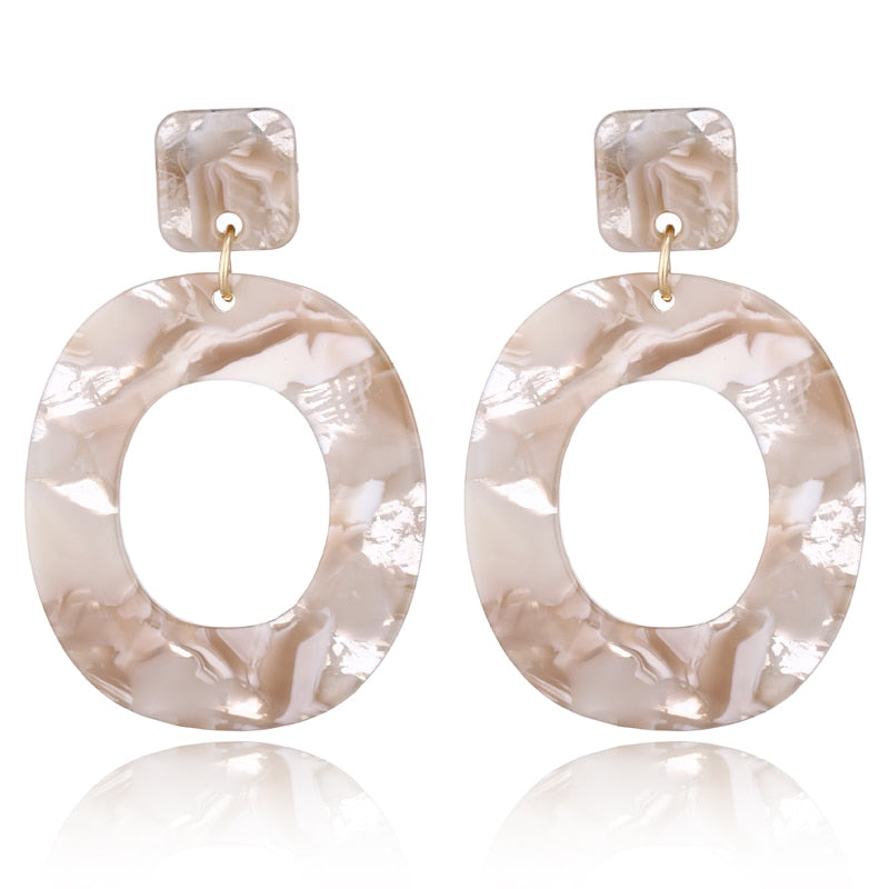 19 Styles Geometric Acrylic Irregular Hollow Circle Square Drop Earrings Modern