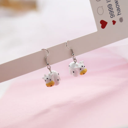 Cow Dangle Earrings Fashion Party Girls Pendant Earrings Women Jewelry