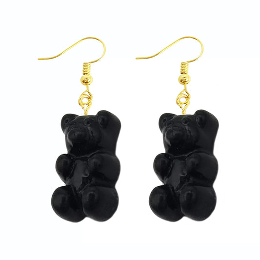 Black Bear Resin Animal Drop Earrings Women Creativity Jewelry Cute Earring