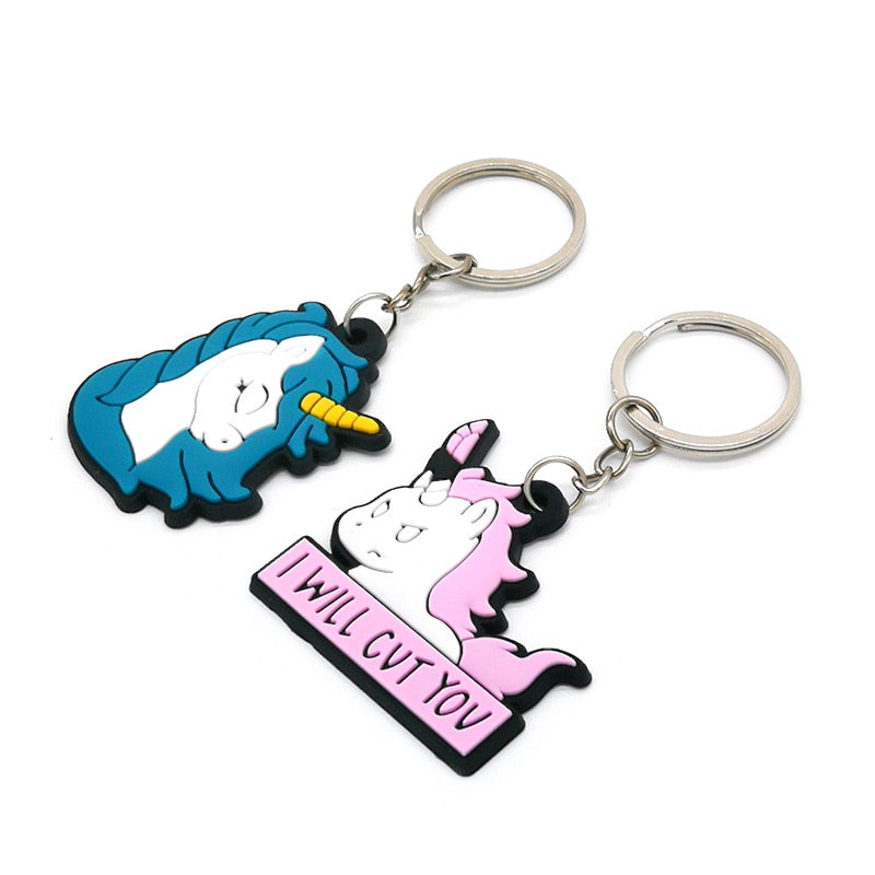 11 Styles Colorful Magic Unicorn Keychain Cute Key Holder Cartoon Keyring