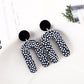 Black White Dot U Shaped Drop Earrings Women Travel Fashion Cartoon Earrings