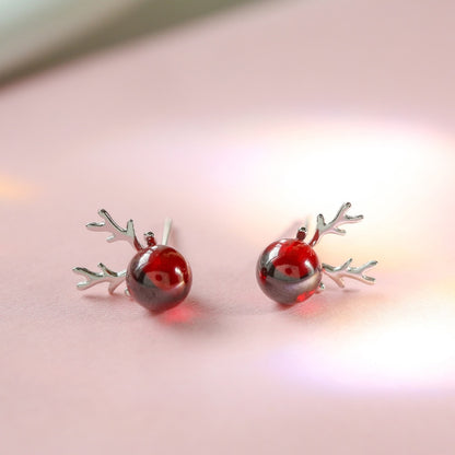 Red Deer Stud Earrings Ornaments Stylish Christmas Women Fashion Earring