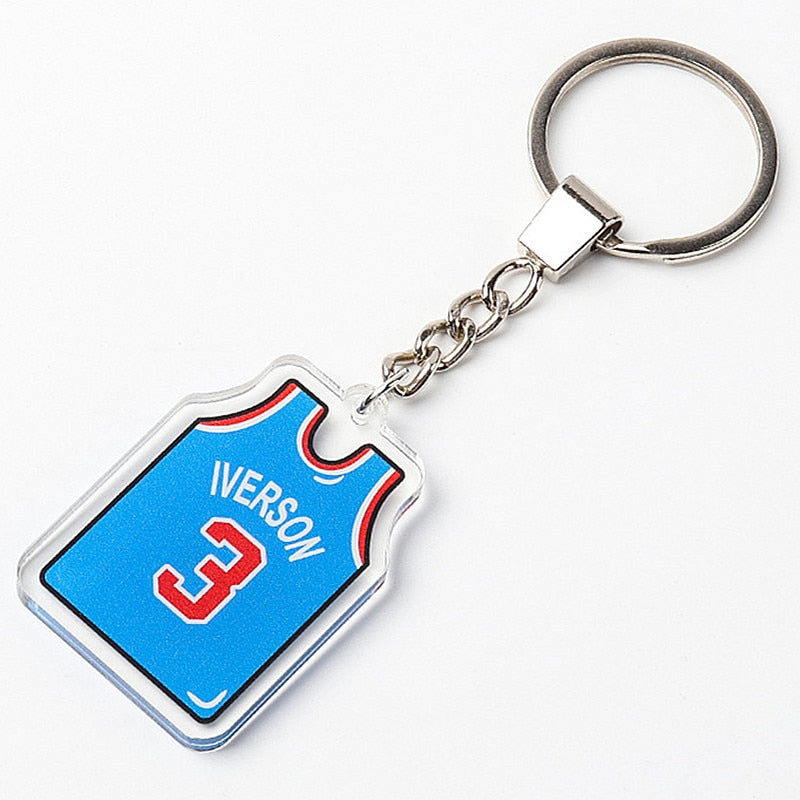 15 Styles Creative Jersey Keychain Pendant Key Chain Gift Basketball Fan Jewelry