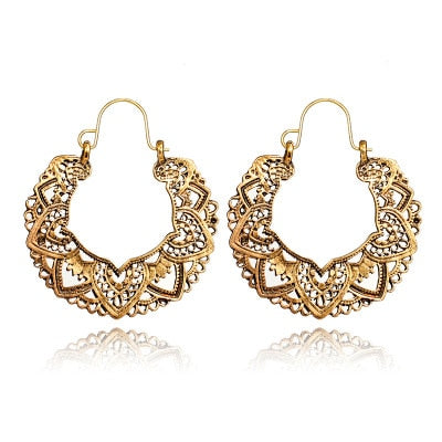 22 Styles Hollow Geometric Carved Ethnic Drop Dangle Earrings Trendy Women