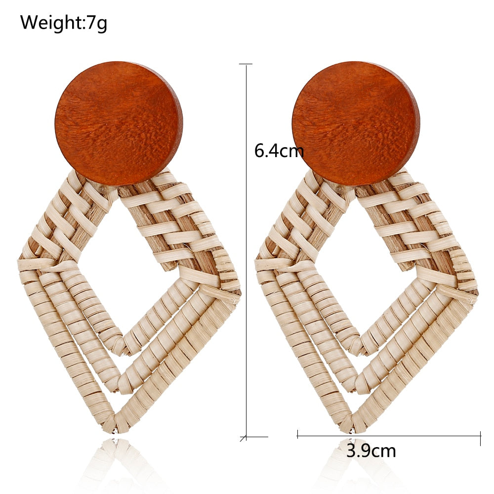 Amber Wooden Detail Drop Earrings Modern Women Stylish Gift Jewelry Ear Fashion