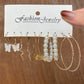 9pairs Silvery Hoop Earrings Set Fashion Women Summer Party Jewelry Girls Gifts