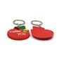 Red Apple And Worm PVC Keyring Cute Cartoon Style Keychains Bag Car Pendant