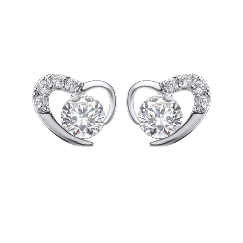 Heart Stone Stud Earrings Women Girls Summer Party Studs Ear Women Jewelry