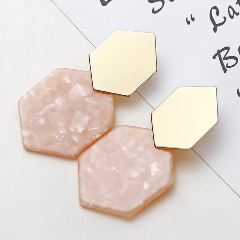 19 Styles Geometric Acrylic Irregular Hollow Circle Square Drop Earrings Modern