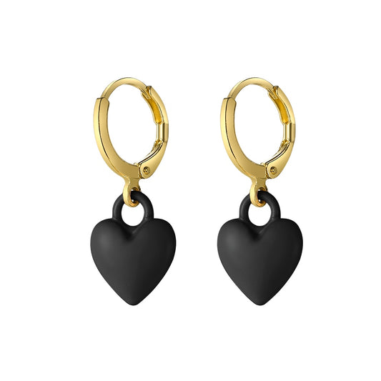 Black Heart Dangle Earrings Fashion Party Girls Pendant Earrings Women Jewelry