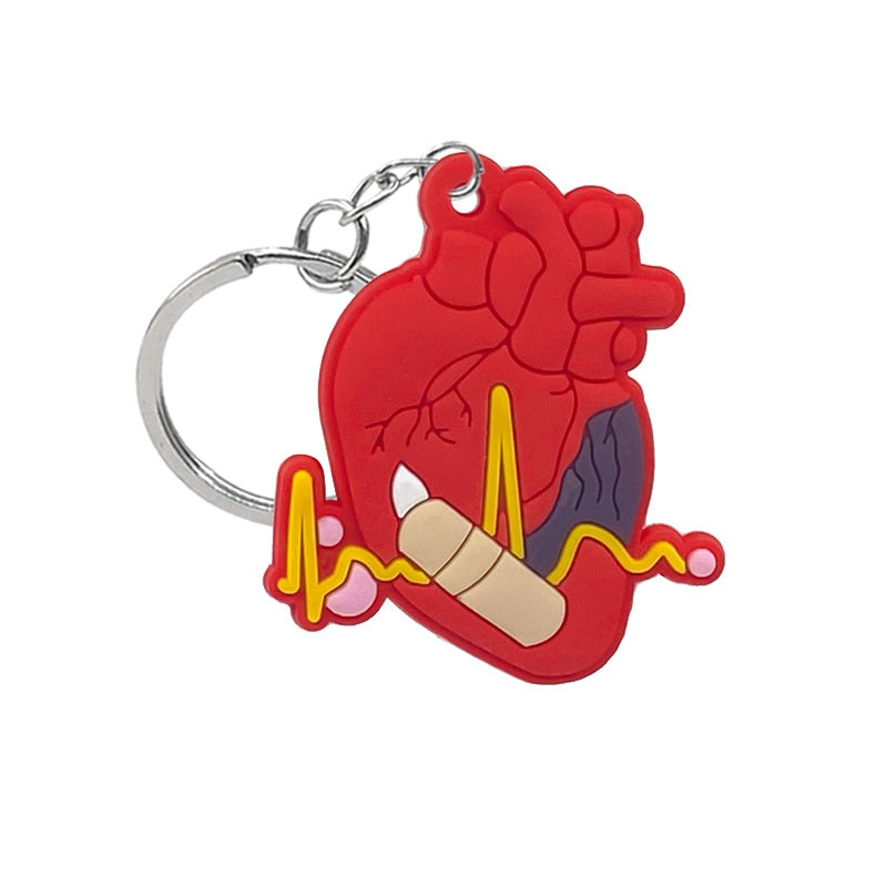 9 Styles Medicine heart pill tooth brain anime Keyring Gift for Nurse Doctor