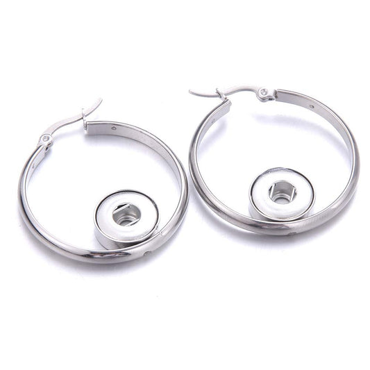 Metal Button in Circle Dangle Earrings for Fashion Stylish Jewelry Drop Earrings