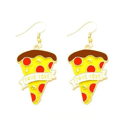 Pizza Love Drop Earrings Cartoon Ear Pendants Accessories Women Art Jewelry