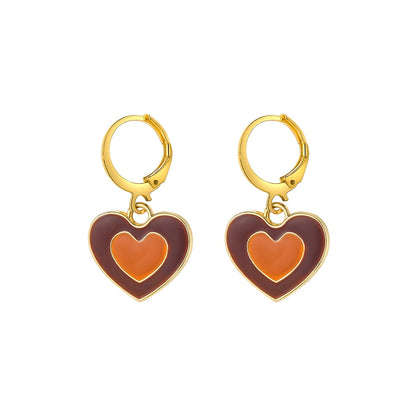 29 Styles Checkerboard Heart Lock Dangle Earrings Fashion Party Girls Pendant