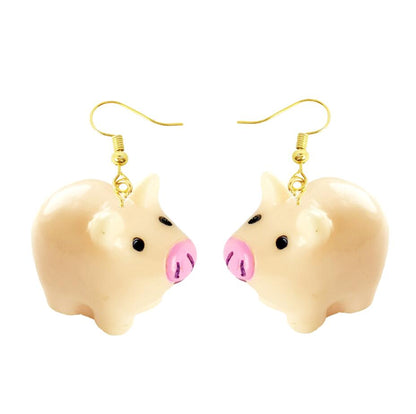 Small Pig Drop Earrings Cartoon Art Women Party Jewelry Ear Fashion Pendant