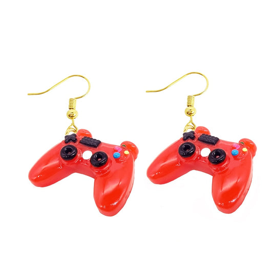 Red Gaming Controller Drop Earrings Women Art Fashion Cartoon Earrings Creative