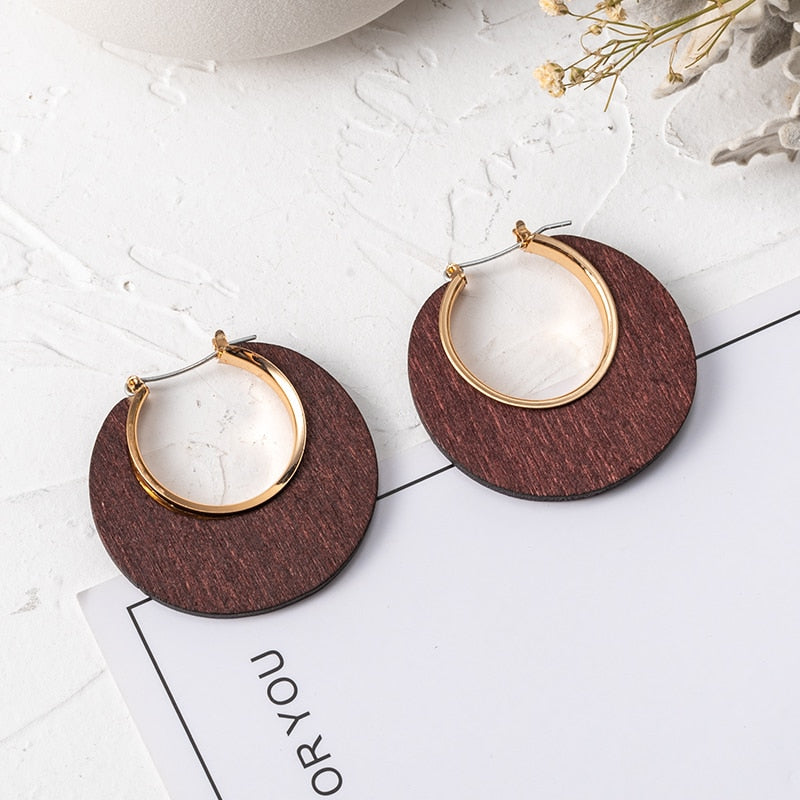 12 Styles Geometric Brown Acrylic Dangle Earrings Women Party Wedding Jewelry