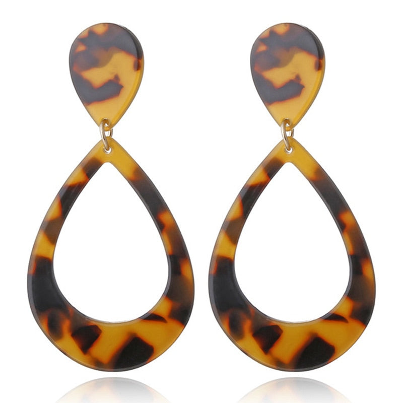 19 Styles Geometric Acrylic Irregular Hollow Circle Square Drop Earrings Modern