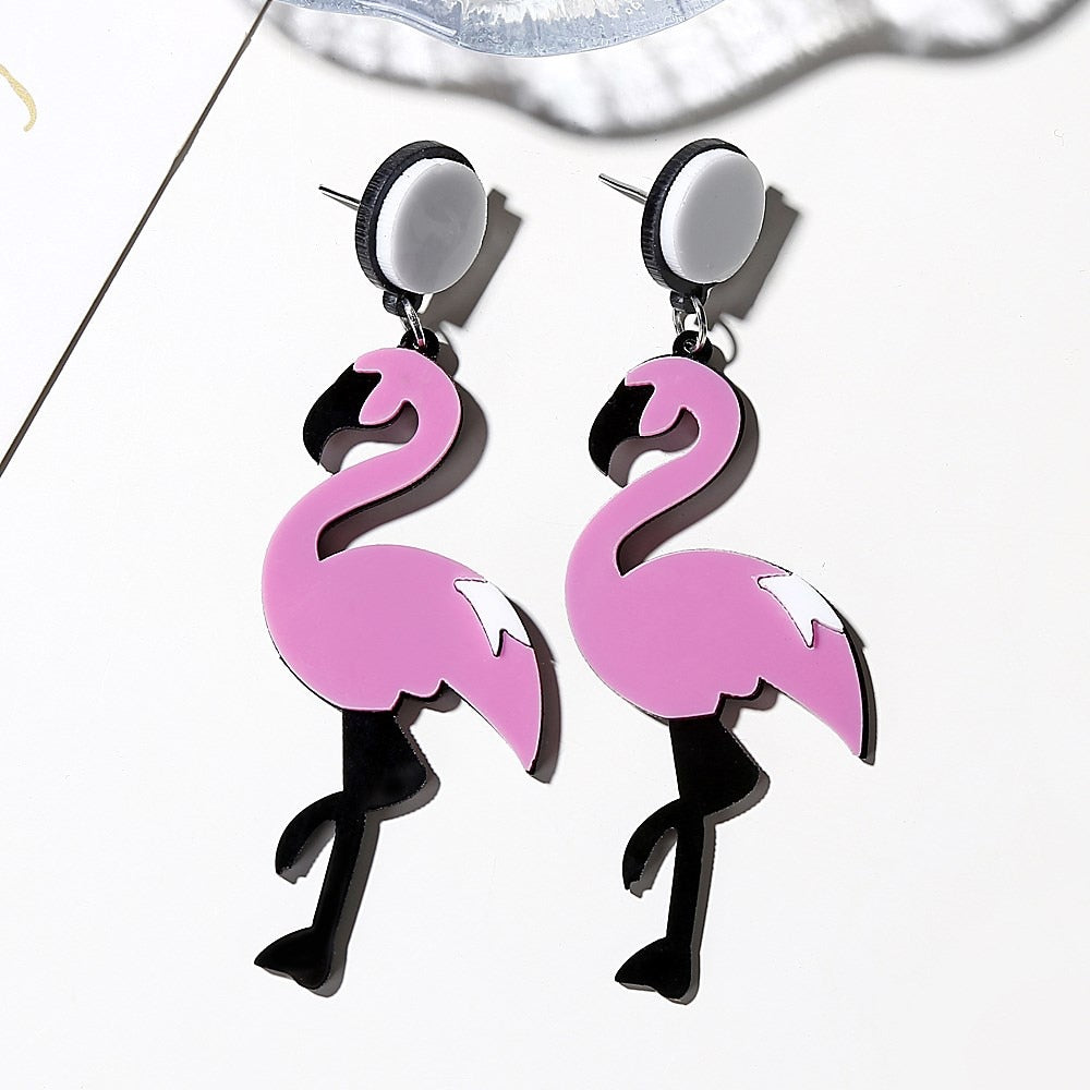 19 Styles Acrylic Cat Snake Flamingo Drop Earrings Women Travel Fashion Cartoon