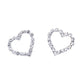 Rhinestone Decor Heart Design Earrings for Women Girls Ear Studs Jewelry Gift