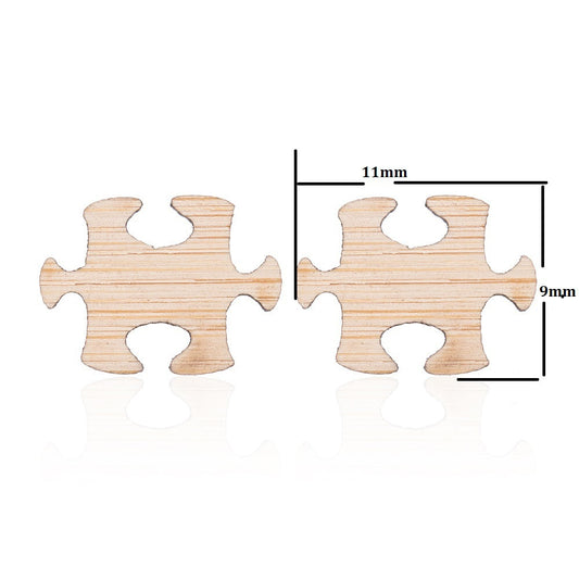 Wooden Puzzle Lady Cute Stud Earrings for Women Jewelry Girls Earrings